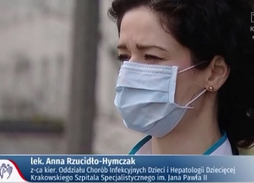 Stopklatka z materiału telewizyjnego z lek. Anna Rzucidlo-Hymczak