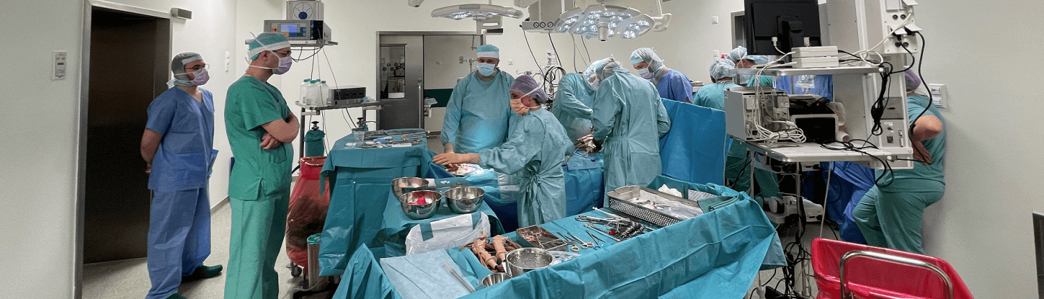 Zespół operacyjny podczas przeprowadzania przeszczepienia serca