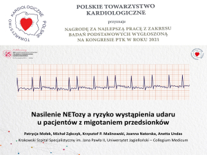 Dyplom za najlepszą pracę z zakresu badań podstawowych wygłoszoną na kongrecje PTK 2021
