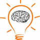 Logo projektu pomyśl o mózgu. Grafika żarówki z mózgiem