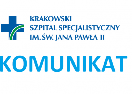 kolorowa grafika z logo szpitala oraz słowem komunikat