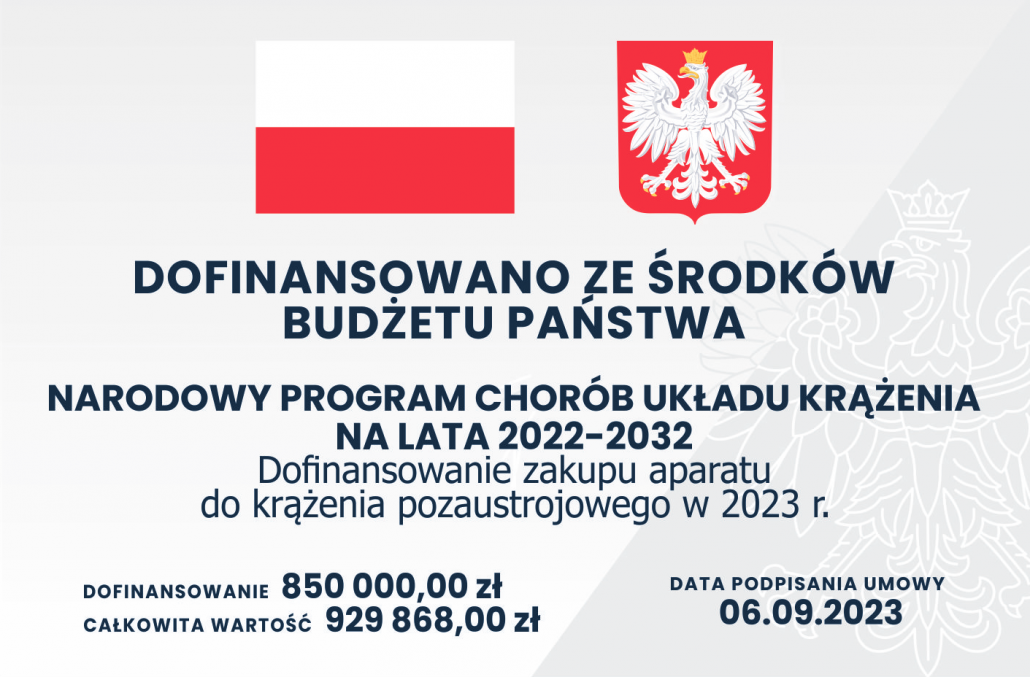 Tablica z informacją o dofinansowaniu ze środków budżetu państwa