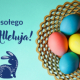 Kolorowa grafika z jajkami z okazji Wielkanocy.