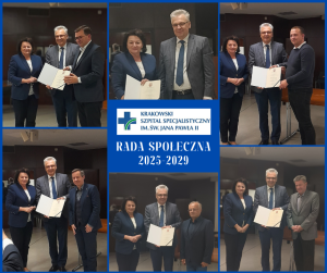 Na grafice przedstawiono nowo powołanych członków rady społecznej, wraz z dyrektorem szpitala- lek. Grzegorzem Fitasem.