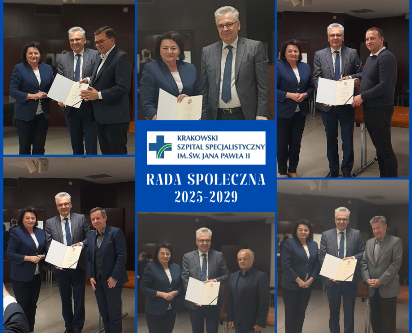 Na grafice przedstawiono nowo powołanych członków rady społecznej, wraz z dyrektorem szpitala- lek. Grzegorzem Fitasem.
