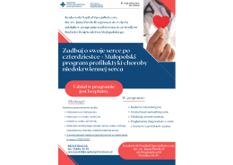 Grafika w formie plakatu informująca o programie profilaktycznym realizowanym Szpitalu.